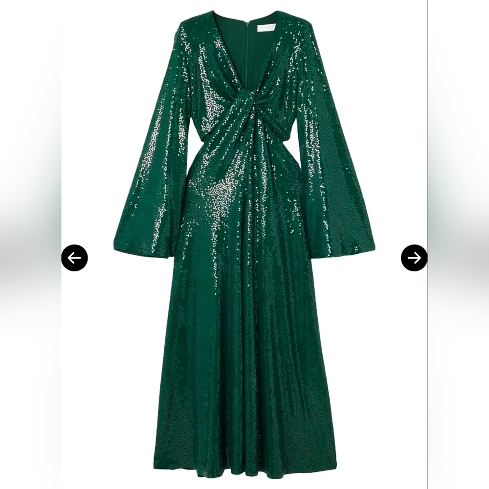 michael kors collection cutout sequined chiffon midi dress Sz 10
